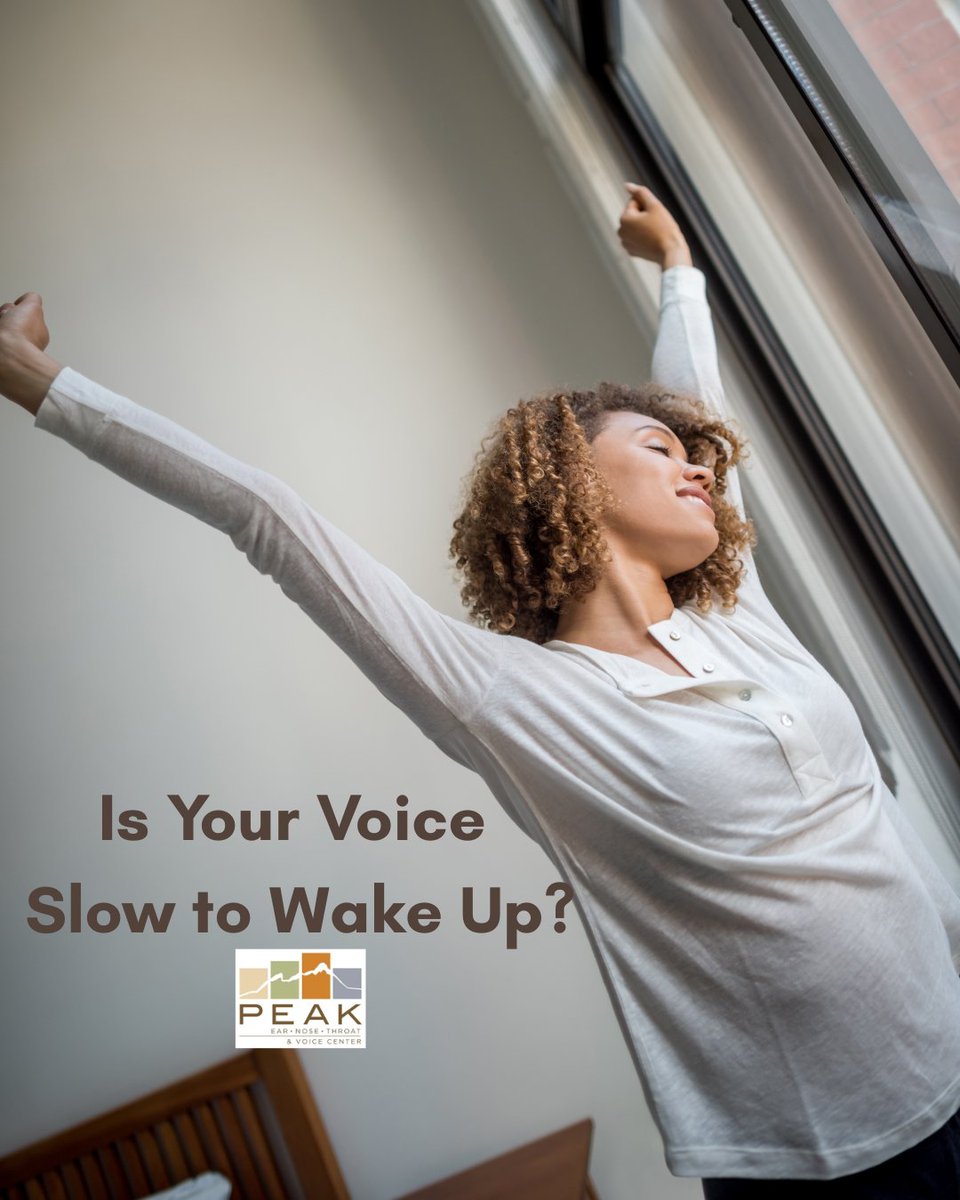 PeakENTVoice's tweet photo. Your voice shouldn't need a warm-up just to get through the day. Morning hoarseness, frequent throat clearing, or a voice that takes time to "wake up" may be a clue that something else is going on.

Peak ENT + Voice Center can help uncover the cause.

#PeakENT #VoiceCare #Voice https://t.co/4TmTZ0q0ej