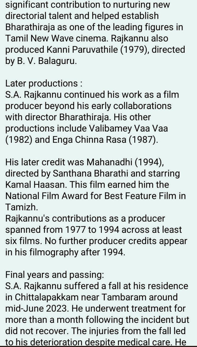 thamizhoffside's tweet photo. In loving memory of a legendary producer who ruled the hearts of millions from behind the scenes. Tamil cinema will forever be indebted to your grand vision and unmatched legacy.

#rajinikanth #kamalhaasan #sridevi #radhikasarathkumar #ilayaraja #kbhagyaraj #radhikasarathkumar https://t.co/mZYMSe7e0g