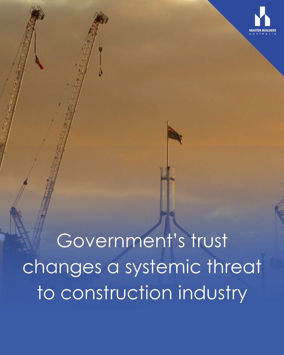 MBA_Aust's tweet photo. The construction industry has serious concerns and real challenges ahead. 

The Government's proposed changes don't take into account the true cost and complexity of transitioning out of trusts.

Read more at https://t.co/IP3Q0PwtjI https://t.co/LVTQRCcVAR