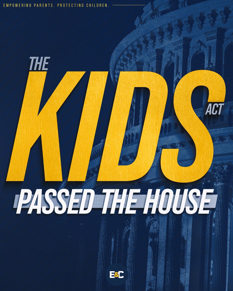 HouseCommerce's tweet photo. Tonight, the House passed @HouseCommerce's bipartisan KIDS Act!

This is a major step toward a safer online world for kids, making safety the default, giving parents more tools to protect their children and teens, and holding Big Tech accountable. https://t.co/HAjbBlD19x