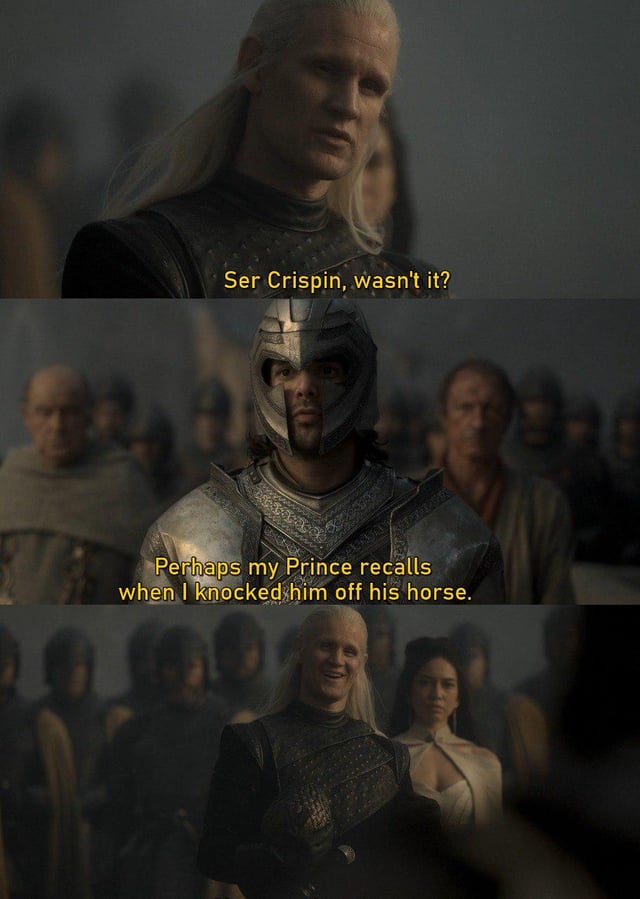 Teslimatttt's tweet photo. I love that Daemon one of the few people in HOTD who can take a joke about himself. "Prince of the City" for a reason! https://t.co/dRAVRmCMxQ