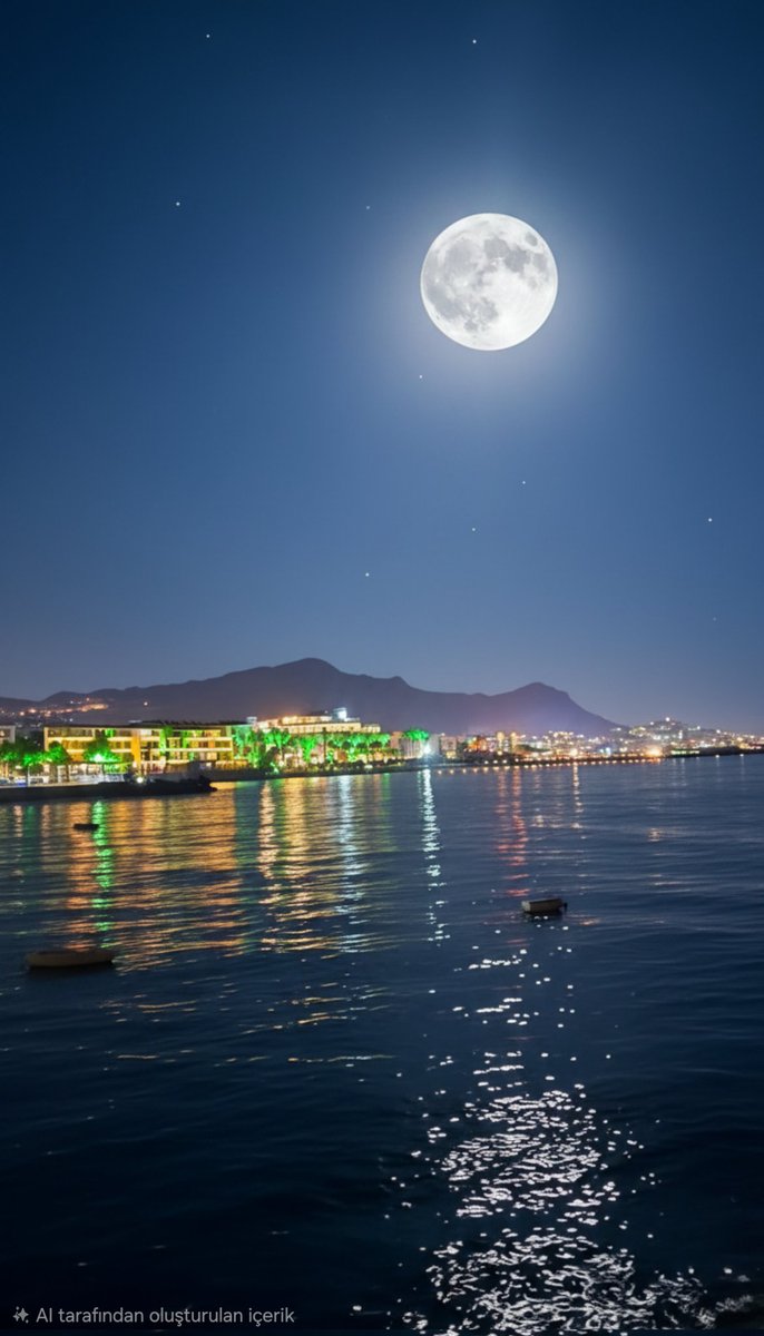 servetsatar's tweet photo. #Bodrum
#dolunay
#Fullmoon https://t.co/nKjrS0Y1Ql