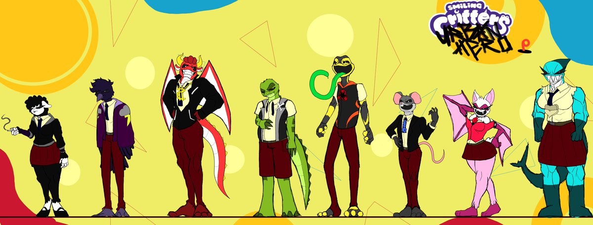 ArthurFoxygame1's tweet photo. New model sheets of secondary characters in Smiling Citters Urban Hero, the next post will be character profiles of the Smiling Critters.

#poppyplaytime #poppyplaytimeAU #nightmarecritters #smilingcrittersAU #smilingcritters #prototype1006 https://t.co/JM7eJu5usJ
