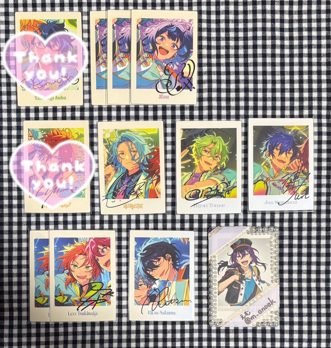 m_anoak's tweet photo. 【交換＊譲渡】
あんスタ ぱしゃっつ 10周年 vol.6 

提供🌻
エス HiMERU こはく 
日和 ジュン レオ 凛月
⚫︎宗 ⚫︎みか ライカ ユメ 零

求🧸
周年100円＋送料
vol.6 60円+送料
マヨイ＞なずな(画像3または周年同種)

⚠️詳細4枚目
⚠️一部お取引白紙分 https://t.co/nIllSO4BZV