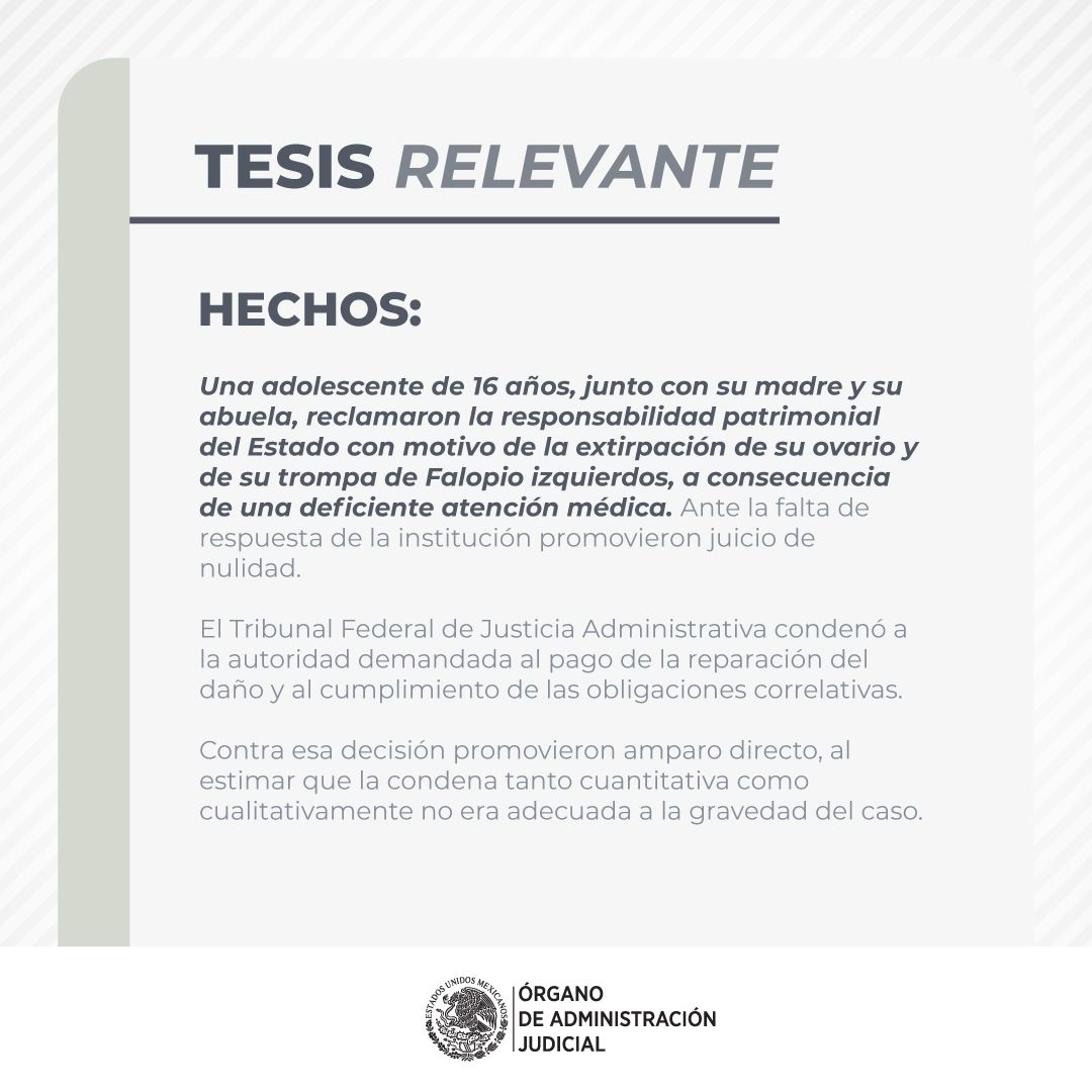 OAJ_Mex's tweet photo. #TesisRelevante ⚖️ | La reparación integral del daño por responsabilidad patrimonial del Estado incluye la rehabilitación como una medida para favorecer la recuperación de las personas afectadas 👩‍⚖️🧑‍⚖️

Consulta la tesis: https://t.co/zEZzcKVTjv https://t.co/6Gs66v0598