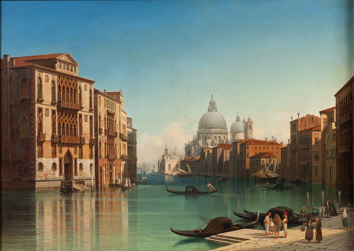 Tcolegoat's tweet photo. "View of Canal Grande in Venice (1860)" - Gustaf Wilhelm Palm (1860) https://t.co/sfFnlATAbB
