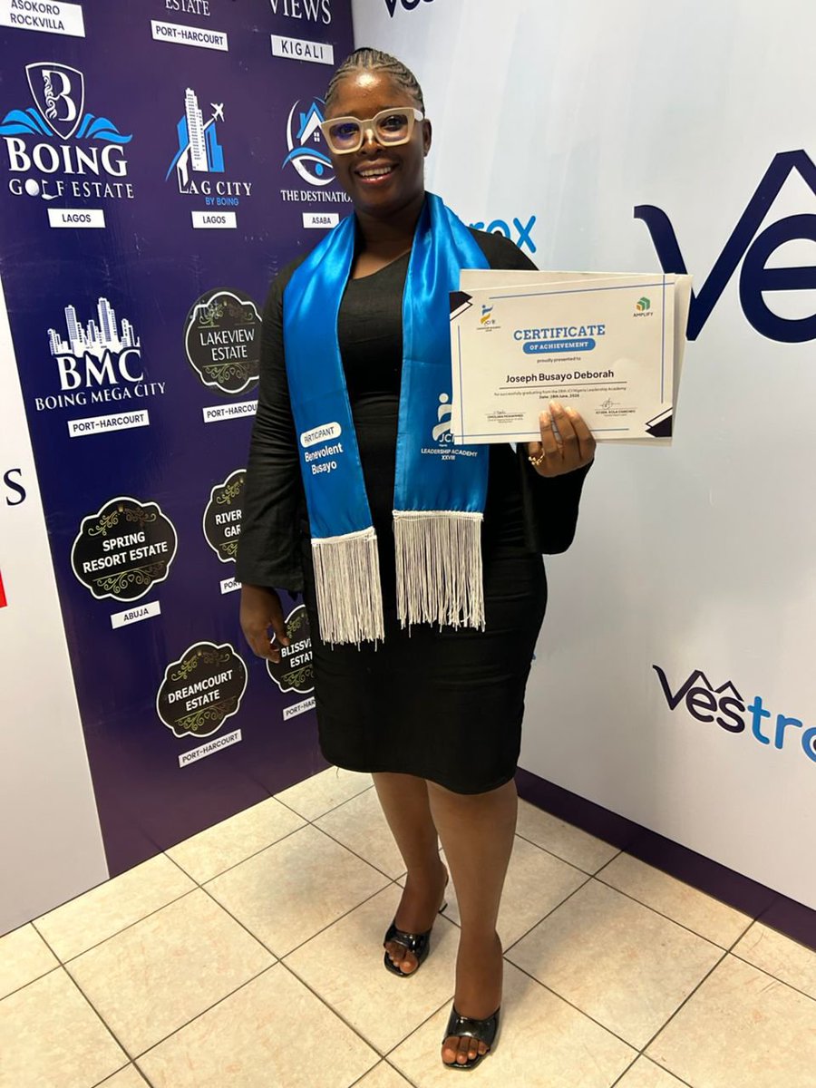 JCI_Kwara's tweet photo. She didn't just attend—she achieved. 🎓✨

Congratulations to Vice President Joseph Busayo Deborah on graduating from the JCI Nigeria Leadership Academy XXVIII and earning a Certificate of Achievement. https://t.co/lOlQnwN4ox