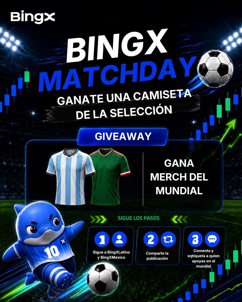 bingx_mexico's tweet photo. 🇲🇽🇦🇷 México y Argentina siguen en la pelea y queremos celebrarlo con un giveaway. ⚽

🎁 Participa por un jersey de México o de Argentina.

Para participar:
✅ Sigue a @BingXLatino y @bingx_mexico 
🔁 Comparte esta publicación
💬 Comenta qué selección apoyas en el Mundial y etiqueta a un amigo.

📅 Anunciaremos a los 2 ganadores el 6 de julio.