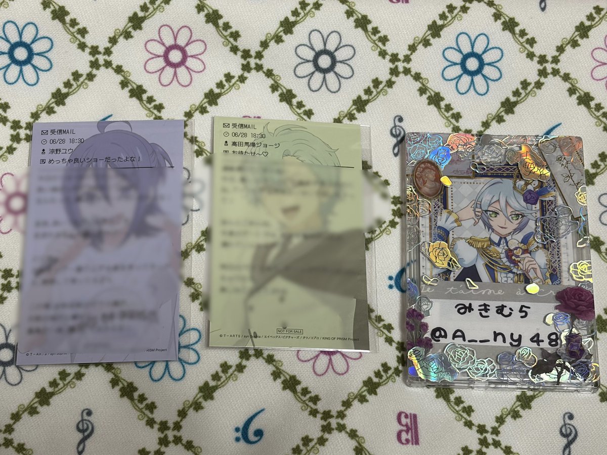 A__ny48's tweet photo. 【交換】KING OF PRISM キンプリ キンツア SUPER LIVE Prism☆Tours! スパライ特典 メル画カード

《譲》
☆ジョージ ユウ

《求》
☆コヨイ 橙真　各1

リトリン必読。郵送のみ。☆↔︎☆優先。
他ポストのスパライ関係のものとまとめてのお取引可能です。
検索からもお気軽にお声がけください。 https://t.co/dg9I3kqBAU
