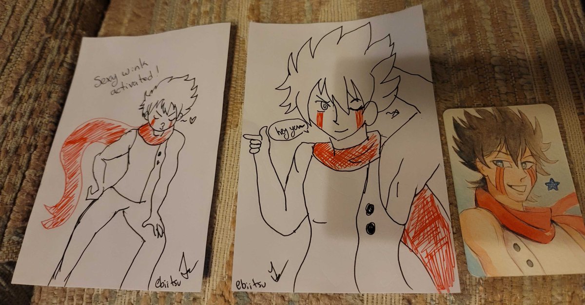 ChirotheMan's tweet photo. i got some irl c0mms featuring my oc, i need him 🥵

btw check out balatro, its currently on sale for $12 usd https://t.co/lFUVYBtkrb