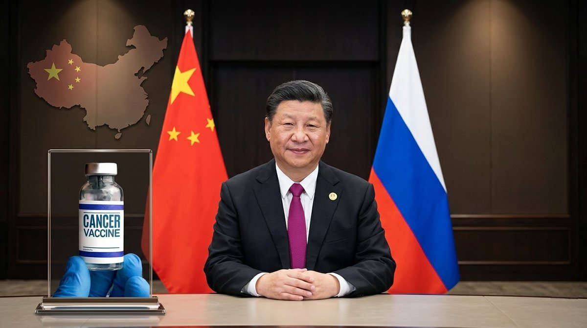 China_V7's tweet photo. 🇨🇳 🇷🇺

China is preparing to approve the Russian cancer vaccine, which could disrupt the $2.6 trillion Western medical industry. https://t.co/ehejYAvyBg