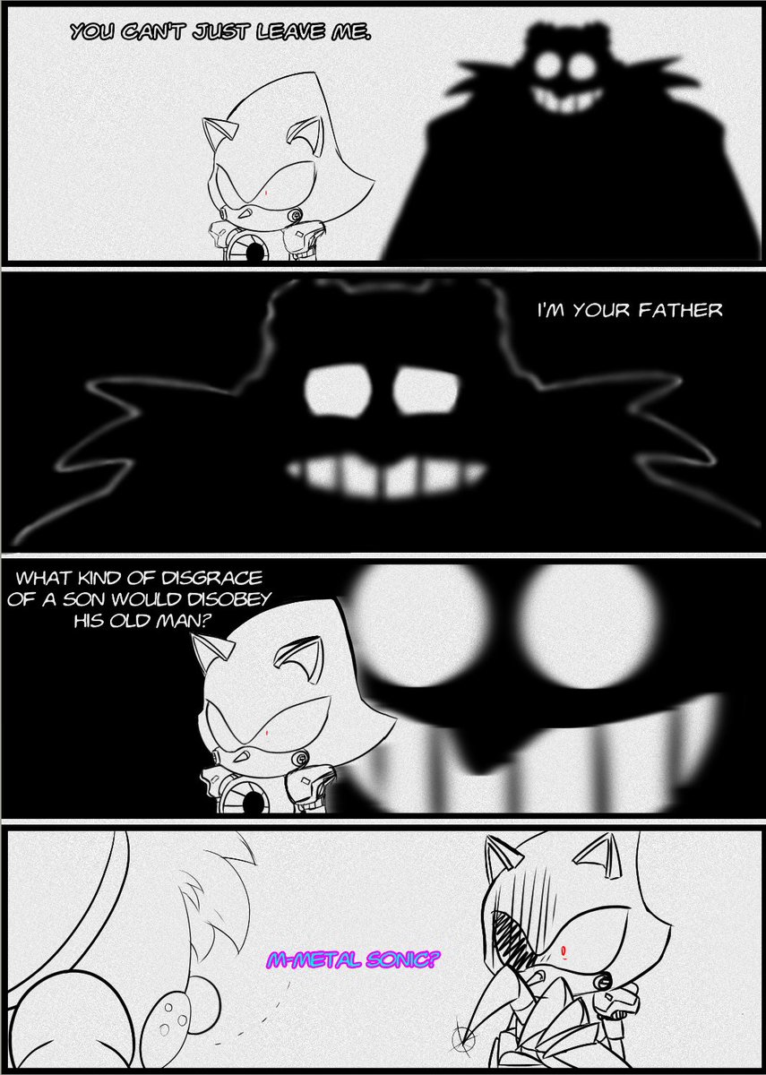 LAeclipse266's tweet photo. The recent bio for Metal Sonic has been eating away at my brain. Have a short comic page produced from my distress. #SonicTheHedgehog #MetalSonic #BelletheTinkerer #Sth #SonicIDWComics https://t.co/BGlUqMLj04