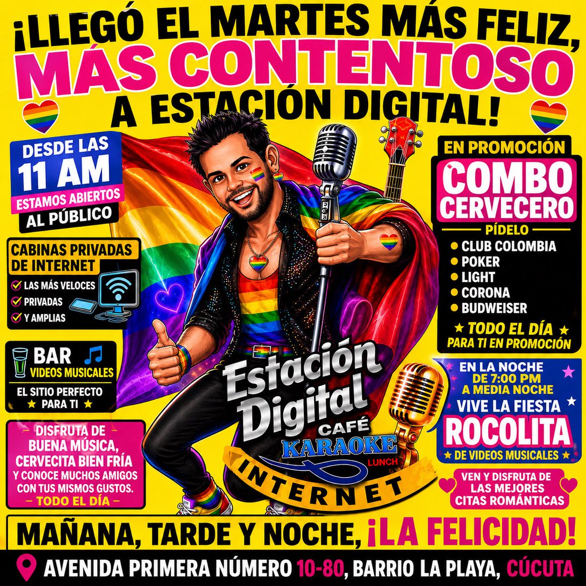ESTACIONDIGITA's tweet photo. #sitiodeambiente #cucutagay #bargaycucuta #cucutapride #sitiodeambiente #cucuta #nuevosamigos #estaciondigital #solteroscucuta #cucutapride #pridecucuta #pride https://t.co/jDPdCYkFJ8