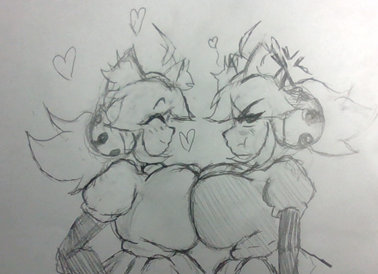 cinnagoons's tweet photo. mew mew breasties 
!

(lazy sketch but god i love selfcest lesbians) https://t.co/4IlXMIlxP6