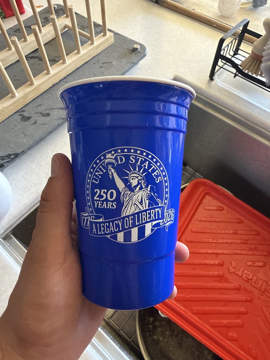 billdyll's tweet photo. You can’t shy away from greatest &amp; greatness is a $2 reusable 250 year #USA celebration solo cup. #thisisamerica https://t.co/bAyZ7zPL61