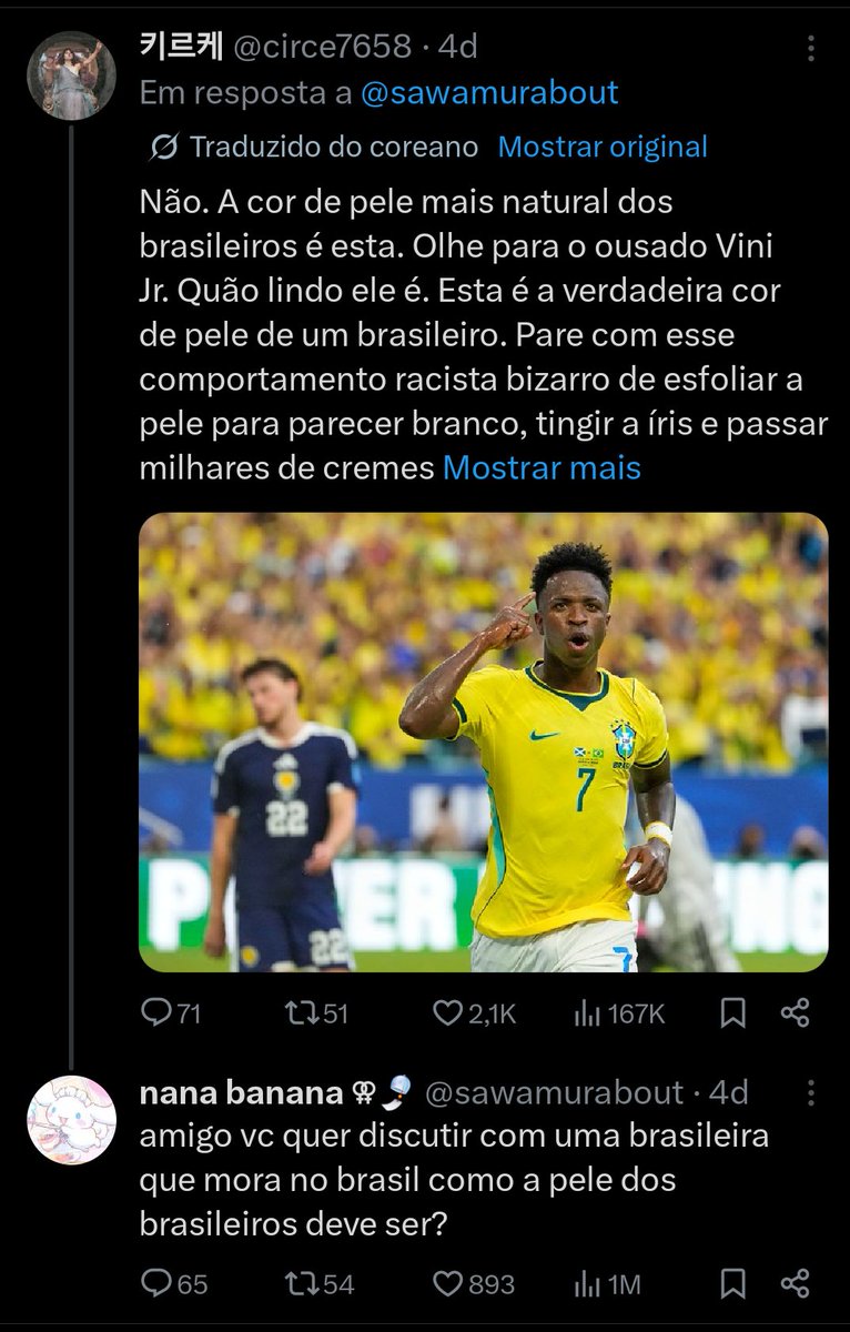 VVutheringHghts's tweet photo. Pô gente, não é tão difícil admitir que nós também temos uma visão preconceituosa de outros países. Toda essa discussão começou pq uma brasileira insinuou q só existe um tom de pele "original" na Coreia e que qualquer pele mais clara era antinatural. Essa sequência lembra algo? https://t.co/rd9srGmVWz