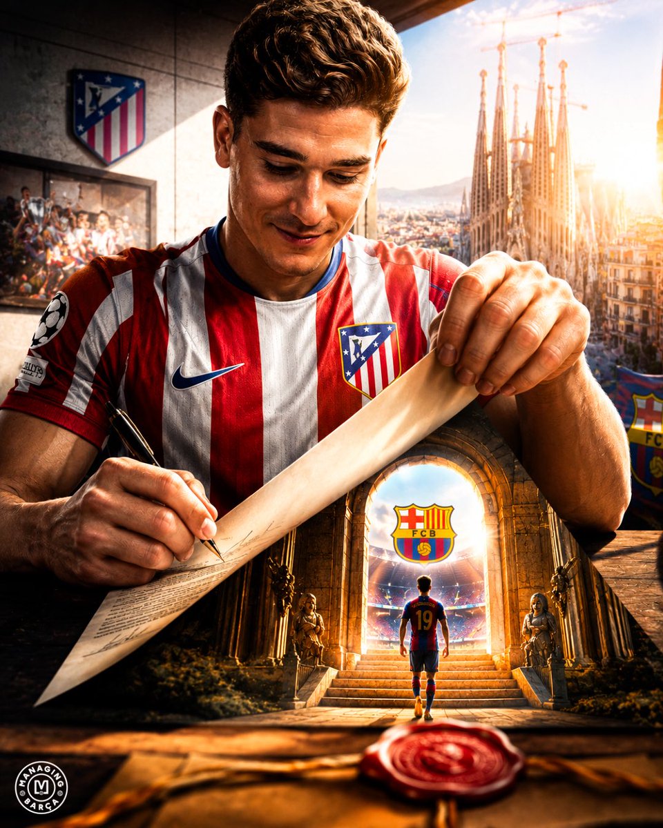 ManagingBarca's tweet photo. 🚨🚨🌕| 𝐉𝐔𝐒𝐓 𝐈𝐍: FC Barcelona is beginning to get a sense from some Atletico Madrid executives that they will have to SELL Julian Alvarez. Barça’s commitment to getting the forward is TOTAL.

Barcelona WILL launch their offensive for Julian Alvarez, they’re not giving up (and won’t). However, the club also believes that they should not rush with things. The SECOND offer is being prepared.

FC Barcelona believes that Julián has put himself at risk publicly, and will not leave him alone. Barça will not give up on Julian Alvarez, they’re going to give EVERYTHING they have to bring him.

Ferran is liked by Atlético, but the player isn’t interested in the move. Casadó is open to joining Atlético, but the club doesn’t want him.

[@mundodeportivo] 🇦🇷💥🔵🔴
