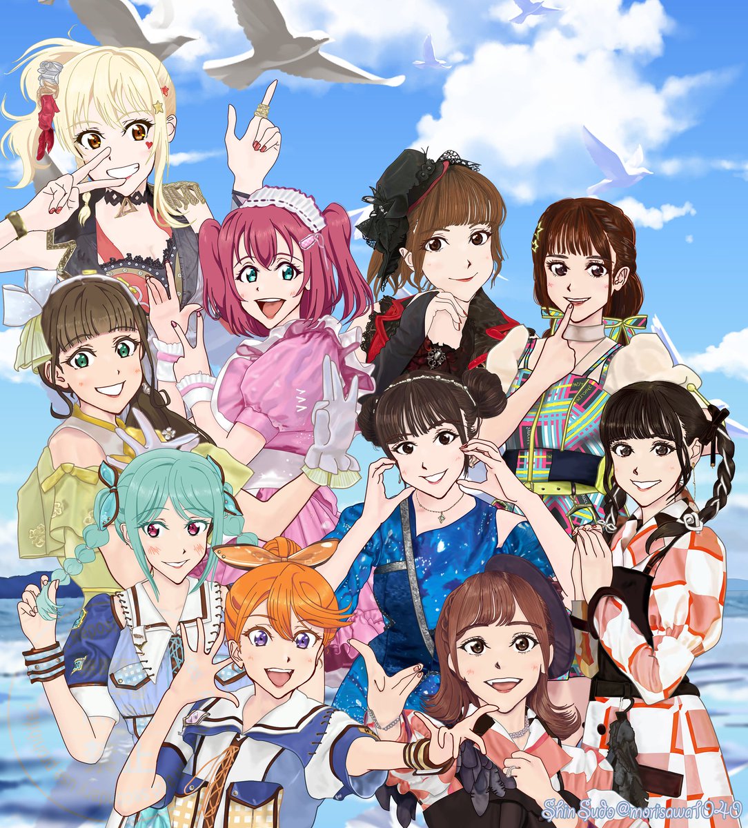 morisawa1040's tweet photo. 文字なしWMありVer
まあ編集画なんで文字なしもなにも
なんですが🥹
愛さんとのんちゃんは修正してます
#lovelive https://t.co/sXUoGiscBm