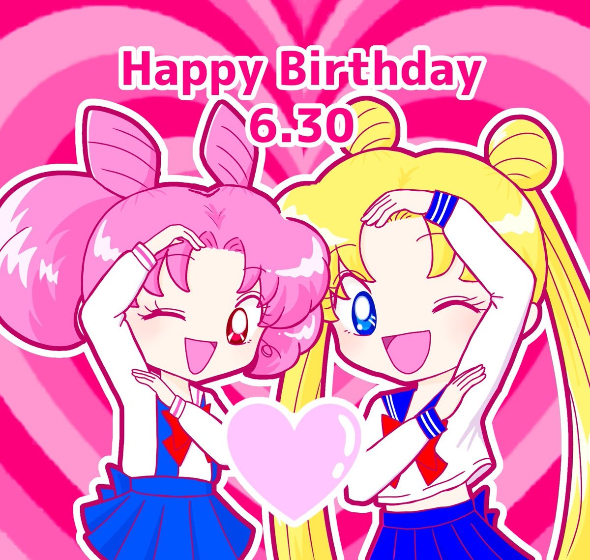 komekko1109's tweet photo. うさぎちゃん＆ちびうさお誕生日おめでとう🎉🎉🎉
げんきな2人がずっと大好きだよ！

過去絵でお祝い✨

#月野うさぎ生誕祭2026
#ちびうさ生誕祭2026 https://t.co/EUxVp2sz4R