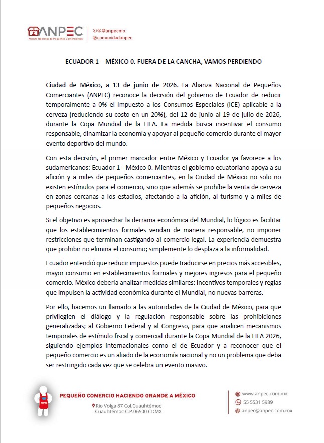infoguzman's tweet photo. #ANPEC  La Alianza Nacional de Pequeños Comerciantes señala que  en la Gobierno de la Ciudad de México @CDMX no existen estímulos para el comercio. https://t.co/cqaBE8AiCn