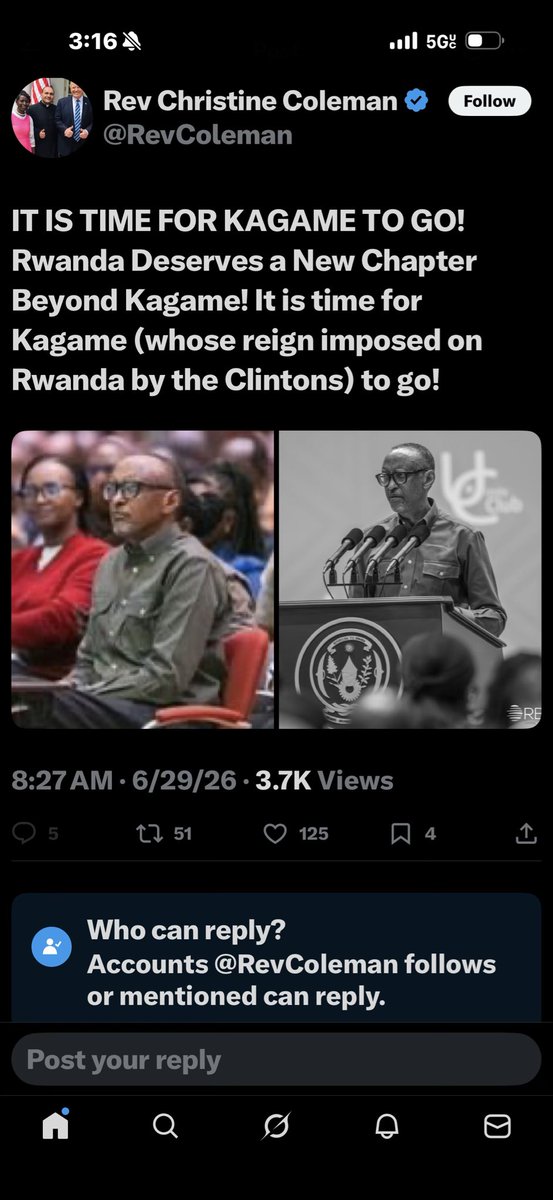 HonorJ77's tweet photo. @africans816671 One of hutupower members blocked me, she can’t stand the truth about Rwanda and PK https://t.co/rq9AQN7RJu