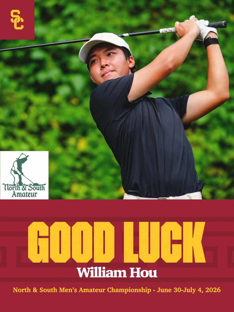 USCMensGolf's tweet photo. Best of luck to William Hou at the North &amp; South Amateur this week! 🫡 https://t.co/tunCtBJh8l