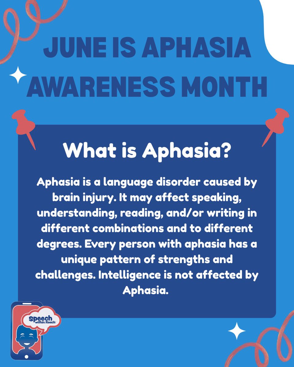 ReachSpeech's tweet photo. 💙 As June comes to a close, we’d like to take a moment to celebrate Aphasia Awareness!

For speech therapy support, give us a call at 1-800-689-8211 or visit our website https://t.co/J3FNeqz1oA to book a gifted consultation!

#speechtherapy #apasiaawarenessmonth https://t.co/MuZ5dJyDyN