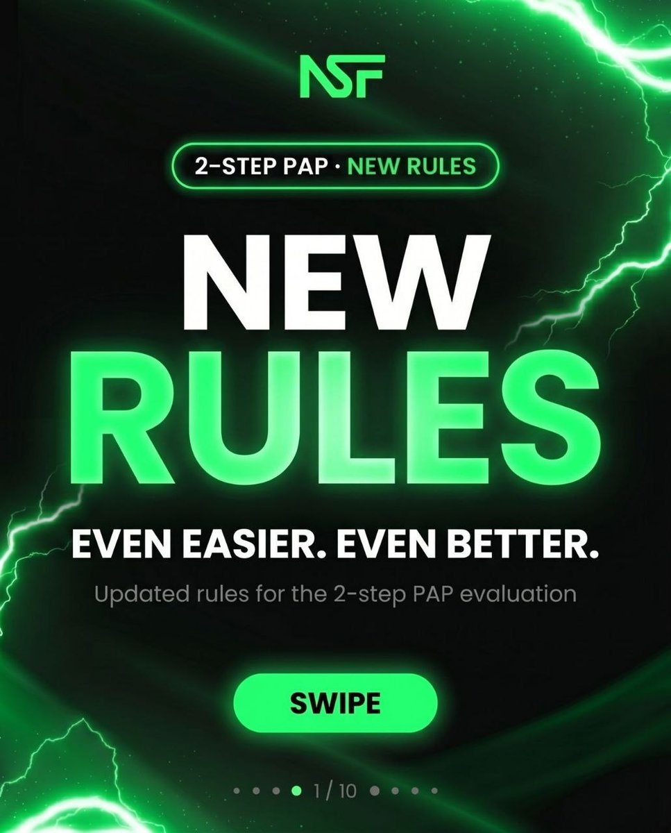 Tuckercalsonfx's tweet photo. We didn’t just change the rules for 1-Step.

The 2-Step PAP Evaluation just got a massive upgrade across both phases.
Easier targets. Maximum drawdown cushion. Zero stalling. 🔥

Here is the new standard for 2-Step funding.

@Nextstagefunded https://t.co/OSq15d5Y0Y