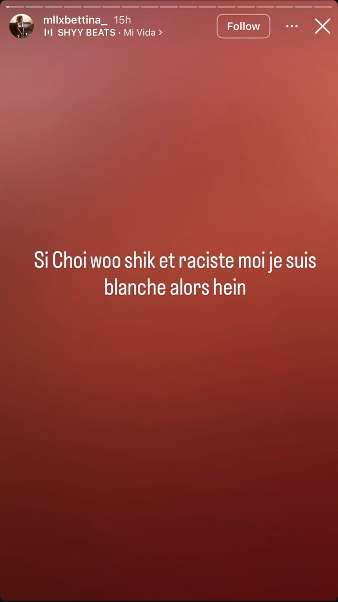 Wooshiker's tweet photo. Si #ChoiWooShik est raciste moi je suis blanche alors hein 
Ig story of @mllxbettina https://t.co/2SXzMYP2e3