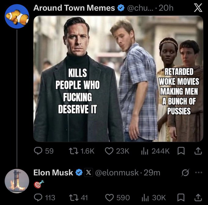 YourAnonCentral's tweet photo. Elon Musk and Russian-Israeli networks are promoting a right-wing murder fantasy, where a "US businessman / slumlord" (played by an actor previously accused of rape &amp; cannibalism) goes on a killing spree in Europe. It's being used as an obvious dog whistle to encourage violence. https://t.co/v3FoTCgrxP