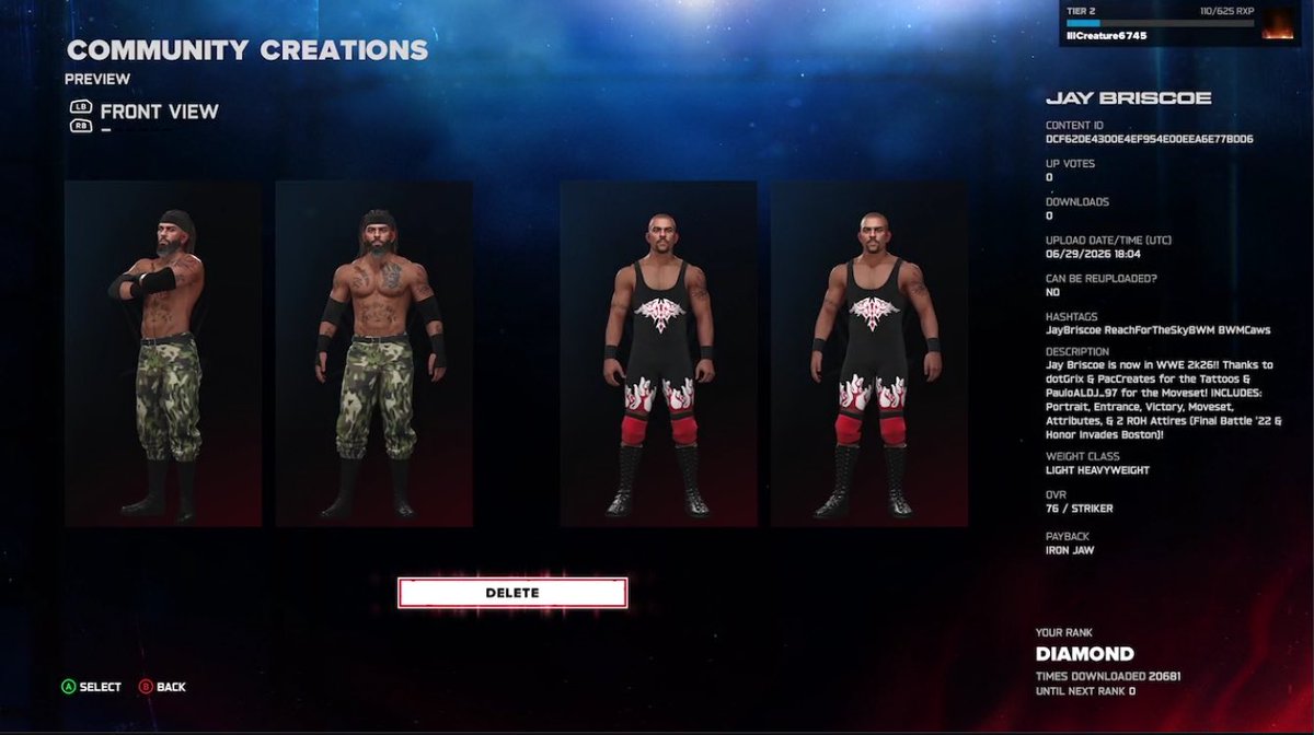 BWMCaws's tweet photo. NEW! #WWE2K26 Upload to Community Creations!

★ The Briscoes (@SussexCoChicken &amp; Jay Briscoe) 

★ Search Tag → BWMCaws

★ INCLUDES
● Renders
● Tattoos (@convergexx &amp; @dotGrix)
● 2 Attires Each
● Movesets (@HarvAddy &amp; @PauloALDJ_97)
● Only Base Game Required! https://t.co/luSfSDKGkZ