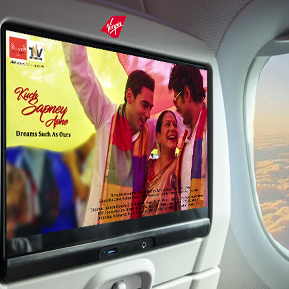sridharrangayan's tweet photo. FABULOUS NEWS - WE ARE SCALING RAINBOW HORIZONS! 
Kuch Sapney Apne, our heartwarming film about an Indian gay couple and their family members is now available to watch on @Virgin ATLANTIC  &amp; @Qantas AIRLINES!!!

So all our flying friends (!), watch the film in the skies. https://t.co/eVc9oOwo3D