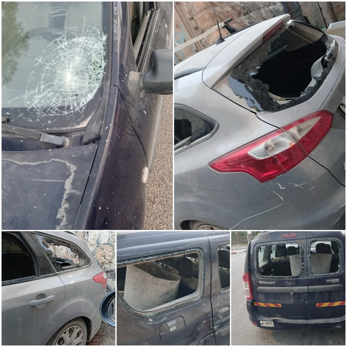 OnlinePalEng's tweet photo. Israeli settler mobs attack Palestinian vehicles in the area of Ain al-Qasab, south of Nablus. https://t.co/Y9Sg5NhqSW