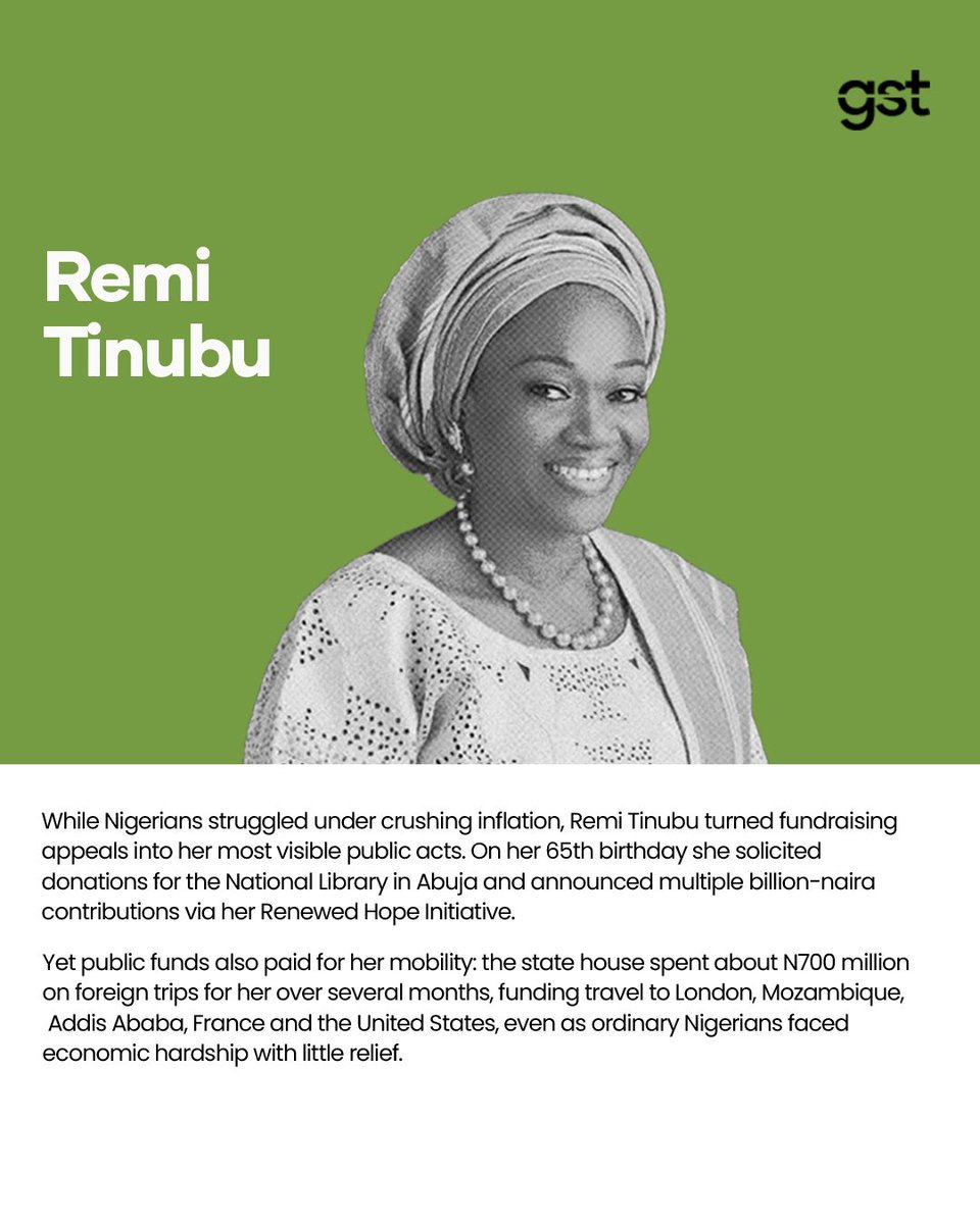 wearegst's tweet photo. This is Remi Tinubu's Nigeria and you are just living in it. https://t.co/EDRd4FeA95