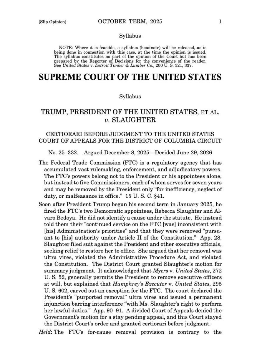 MarshaBlackburn's tweet photo. Today, the Supreme Court rightfully returned constitutional authority over the executive branch to the President.

This will empower President @realDonaldTrump to ensure rogue bureaucrats are not standing in the way of the America First agenda our country voted for. https://t.co/buZmdMqD8c