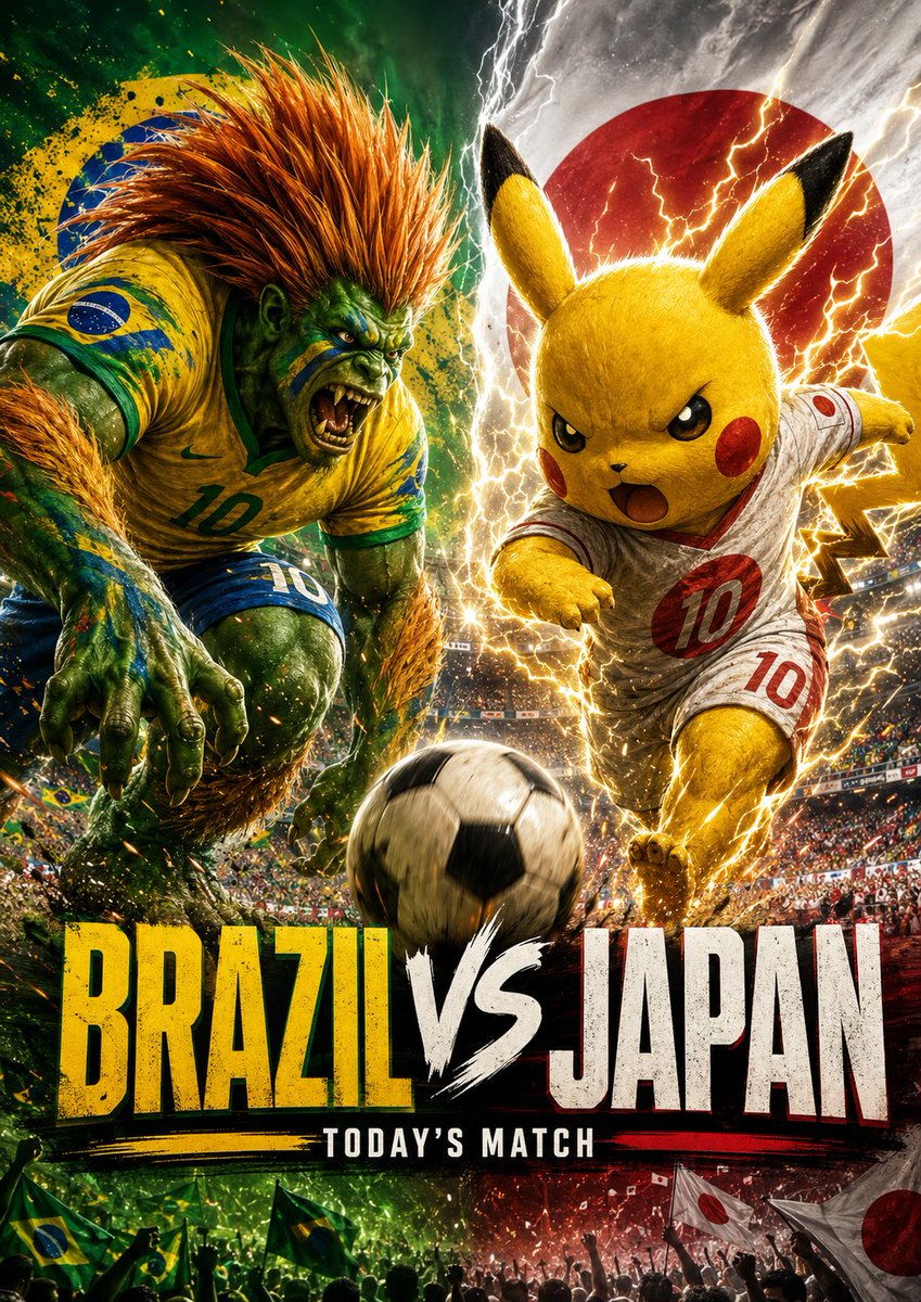 SrFaros's tweet photo. ¿Quién gana? 🤔
Los dos son eléctricos ⚡️⚡️

#Mundial2026 #Brasil #Japon #Brasil #Blanka #Pikachu https://t.co/BkoaY0VhsW