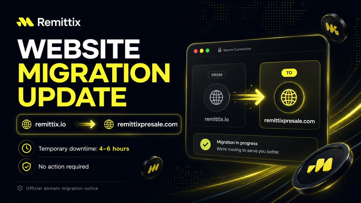 remittix's tweet photo. 🚨🔥 REMITTIX WEBSITE MIGRATION COMPLETE 🔥🚨

The Remittix website migration has now been successfully completed.

The official Remittix presale website is now:

https://t.co/rEjYw3A9H9

This is a major step forward as Remittix moves deeper into launch preparation, platform rollout and the next stage of the RTX journey. The new presale domain is now live, and holders can continue accessing the Remittix ecosystem through the updated official links below.

✅ Official presale website:
https://t.co/rEjYw3A9H9

✅ Airdrop registration:
https://t.co/OYaAW3viEJ

✅ Presale dashboard login:
https://t.co/t3mhW8CPrW

All RTX holders should make sure they are using the correct updated links moving forward.

If you have not yet registered for the upcoming airdrop, now is the time to complete it using the new official airdrop link. Please use the same wallet connected to your RTX presale purchase and make sure your details are correct.

This migration is not just a website update.

It is another piece of the launch infrastructure being put in place.

The platform is working.
The public rollout is getting closer.
The RTX launch date reveal milestone is approaching.
The next major updates are lining up.

Remittix is moving into a much bigger phase now, and the community needs to stay locked in.

⚠️ Security reminder:

Only use the official links above.
Never share your seed phrase.
Never send funds to anyone claiming to help you migrate, register or claim.
Ignore fake admins, fake links and DMs.

The migration is complete.

The new Remittix presale domain is live.

And what comes next is where things get very exciting. 🚀🔥