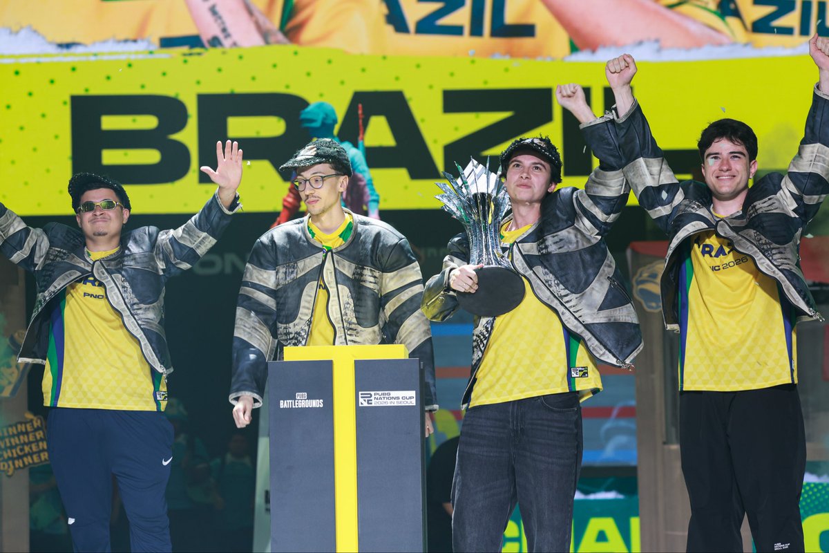 _sparkingg's tweet photo. Campeões do mundo na PUBG Nations Cup 💛💙💚 
Só sei agradecer a Deus e a esse grupo de pessoas, que fizeram o sonho se tornar realidade 🏆 https://t.co/jOH19Nb98x
