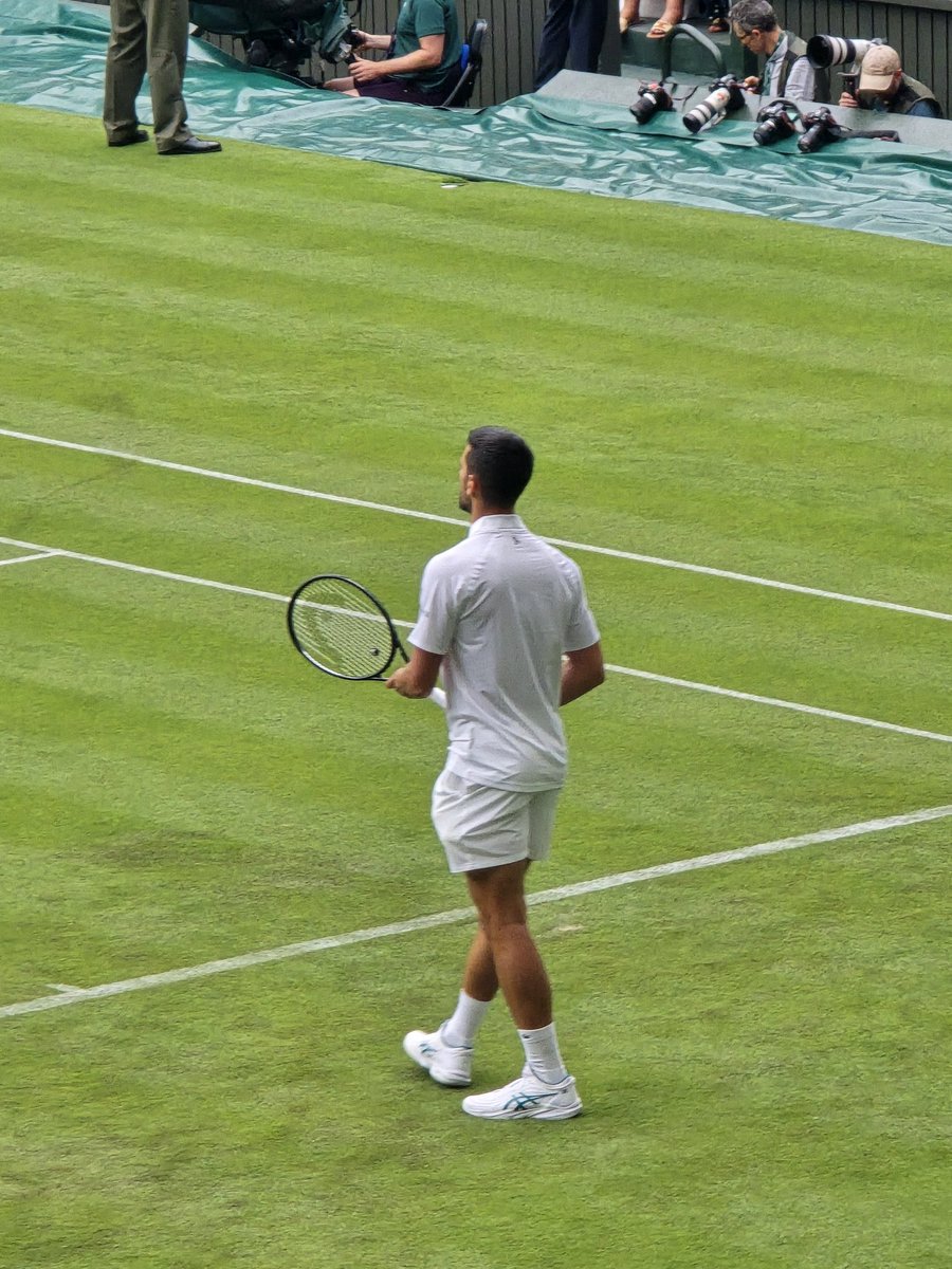 wildred_rose's tweet photo. I'm back on Centre Court at Wimbledon to watch my favourite Novak Djokovic again possibly the last time before he retires. 😢. Surely he is the greatest person ever to pick up a tennis racket. #Djokovic #Wimbledon #sw19 #tennis https://t.co/kn99iARzXG