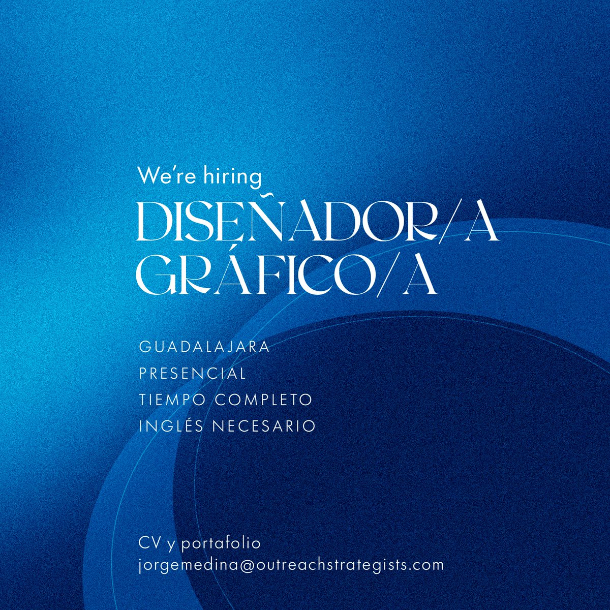 sincuerdo's tweet photo. Buscamos diseñador/a gráfico/a para unirse a nuestro equipo en Guadalajara. Trabajo presencial, tiempo completo.

CV y book a: jorgemedina@outreachstrategists.com

¿Me ayudan a compartir? 🙂 https://t.co/5CpqjjQyfi