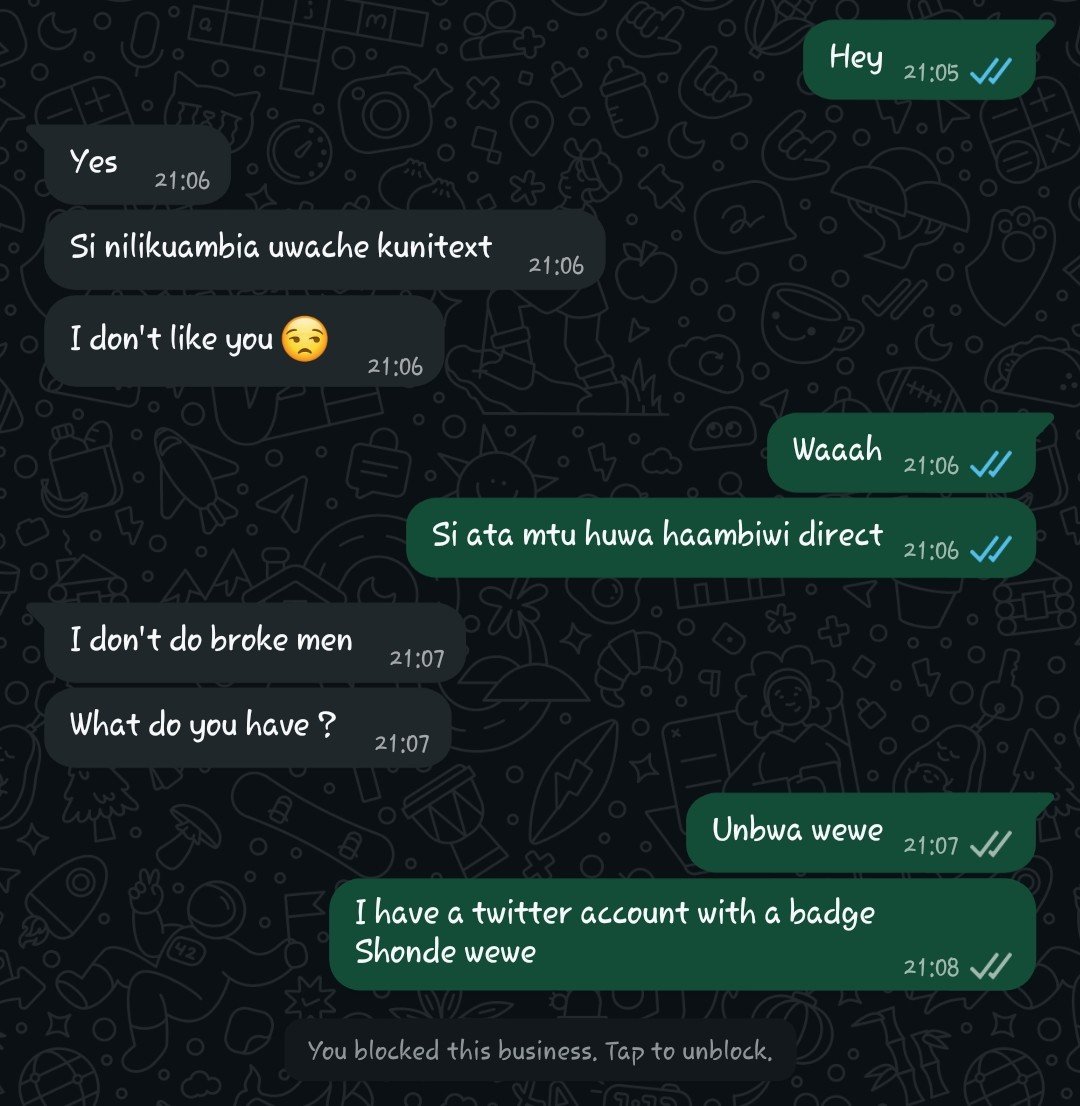 elangat016's tweet photo. Huko green app tunakapitia bna
This mf hajui niko na badge huku 
Umbwa yeye https://t.co/1eg0Lwi8Kw