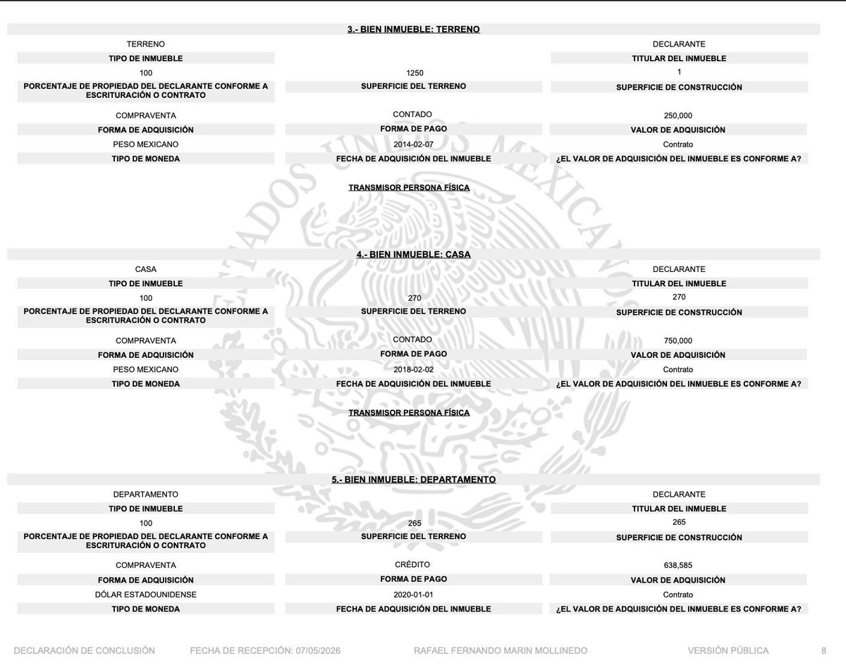 jorgegogdl's tweet photo. El ex titular de Aduanas durante el Huachicol fiscal también declara que tiene 2 departamentos de 638 mil dólares, (12 millones de pesos cada uno) el último adquirido en 2020 cuando ya era funcionario del gobierno federal de López Obrador.

Quiere ser gobernador de Quintana Roo https://t.co/jmT73mrK6L