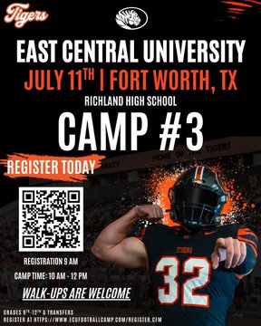 CoachIngramECU's tweet photo. DFW! Another opportunity to come out and be evaluated by our coaching staff! Get registered if you haven't already! Come out, put in work, and earn that ⭕️!  Over 30+ guys have earned an offer with us so far. BE THE NEXT!
#TheChase #RaiseTheStandard

🔗https://t.co/weT5Hcqxry https://t.co/2oFVeEkil1