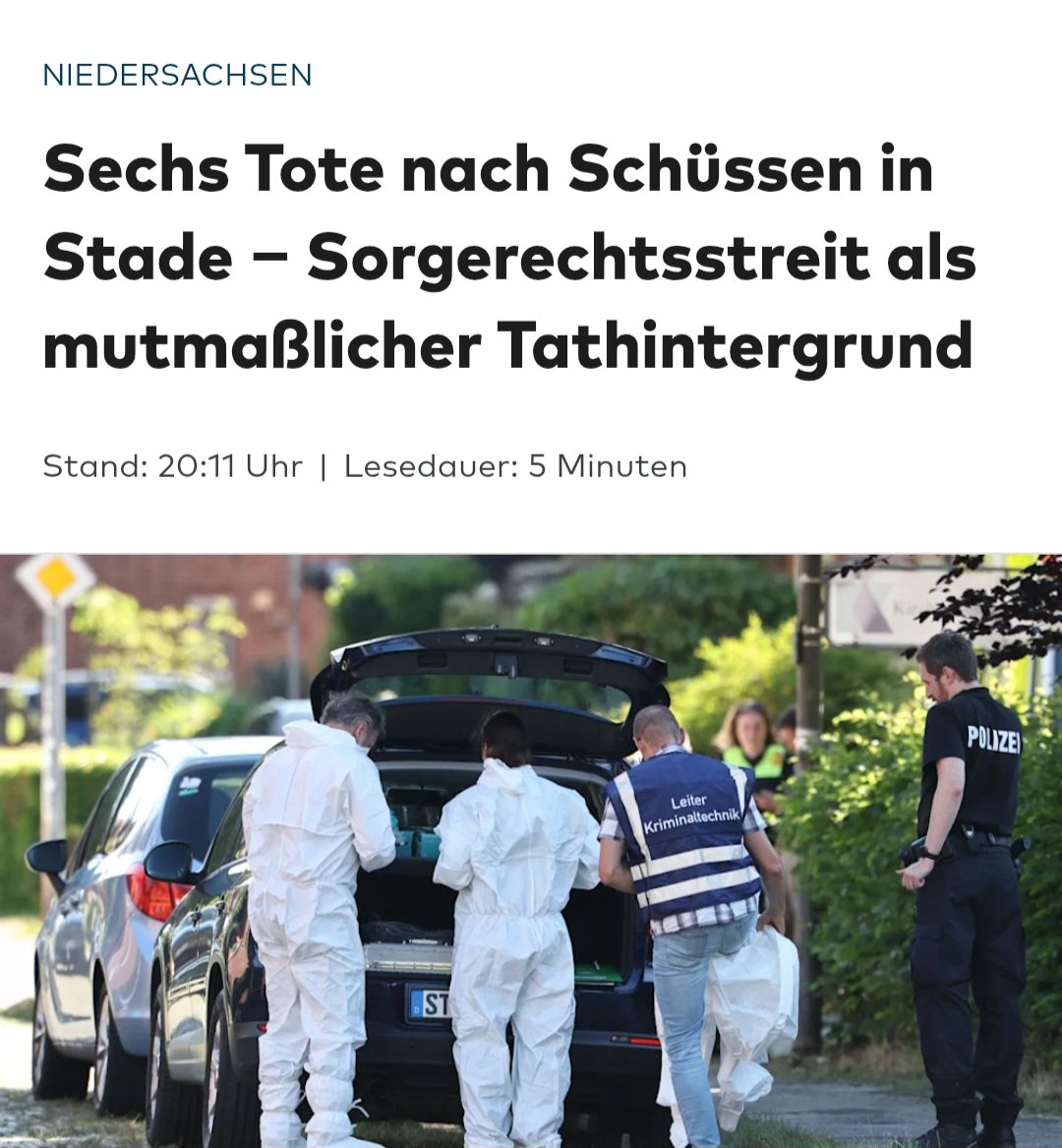 TimKoffiziell's tweet photo. Ein 45-jähriger "Deutscher" mit türkischen Wurzeln.
Also ist der Täter von Stade ein Türke.

#Stade #Türke #Schüsse #Tote https://t.co/xBydEgDTSL