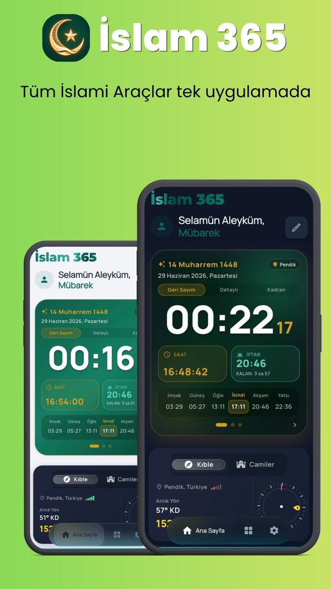 umitpasahz's tweet photo. Selamünaleyküm dostlar. Uygulama yayınlanalı 3 aydan fazla bir zaman geçti ve ben epey güncelleme yaptım. En son yaptığım güncellemelerden sonra uygulamamızın ismi de değişmişti. İslam 365 yeni uygulama ismimiz.

Bugün yayınladığım v2.0.0 güncellemesiyle birlikte uygulama içerisinde 37 farklı İslami Araç eklenmiş oldu. 

2.0.0 güncellemesi ile birlikte uygulama içerisinde geri dönüşler ve kendi tespitlerimle ortaya çıkan tüm hatalar giderildi. Namaz vakit hesaplaması nokta atışı doğrulukta çalışıyor biiznillah. 

Bunun dışında Kur'an okuma deneyimini geliştirecek (dokunulan kelimenin manasını verme ve tecvid bilgisi) değişiklikler yaptık. @quran api desteği ile 50'den fazla dilde meal desteği elde ettik. Kuran okuyan hafız sayısını arttırdık ve Spotify tarzı bir Kur'an Dinleme sayfası yaptık. Burada indirdiğiniz sureleri internetsiz de dinleyebileceksiniz. 

Arayüzümüzdeki widgetlarımızın tasarımlarını yeniledik ve yenilerini ekledik. Ayrık widgetları birleştirdik. Namaz Vakitlerini gösteren widgetımıza 2 yeni ekran ekledik.

Son olarak İslami Studyo isimli yeni bir araç daha ekledik. Bu araç @unsplash aracılığı ile yüksek çözünürlüklü resimlere istediğiniz ayet,hadis,dua,esma, herhangi bir metni eklemenize olanak sağlıyor.