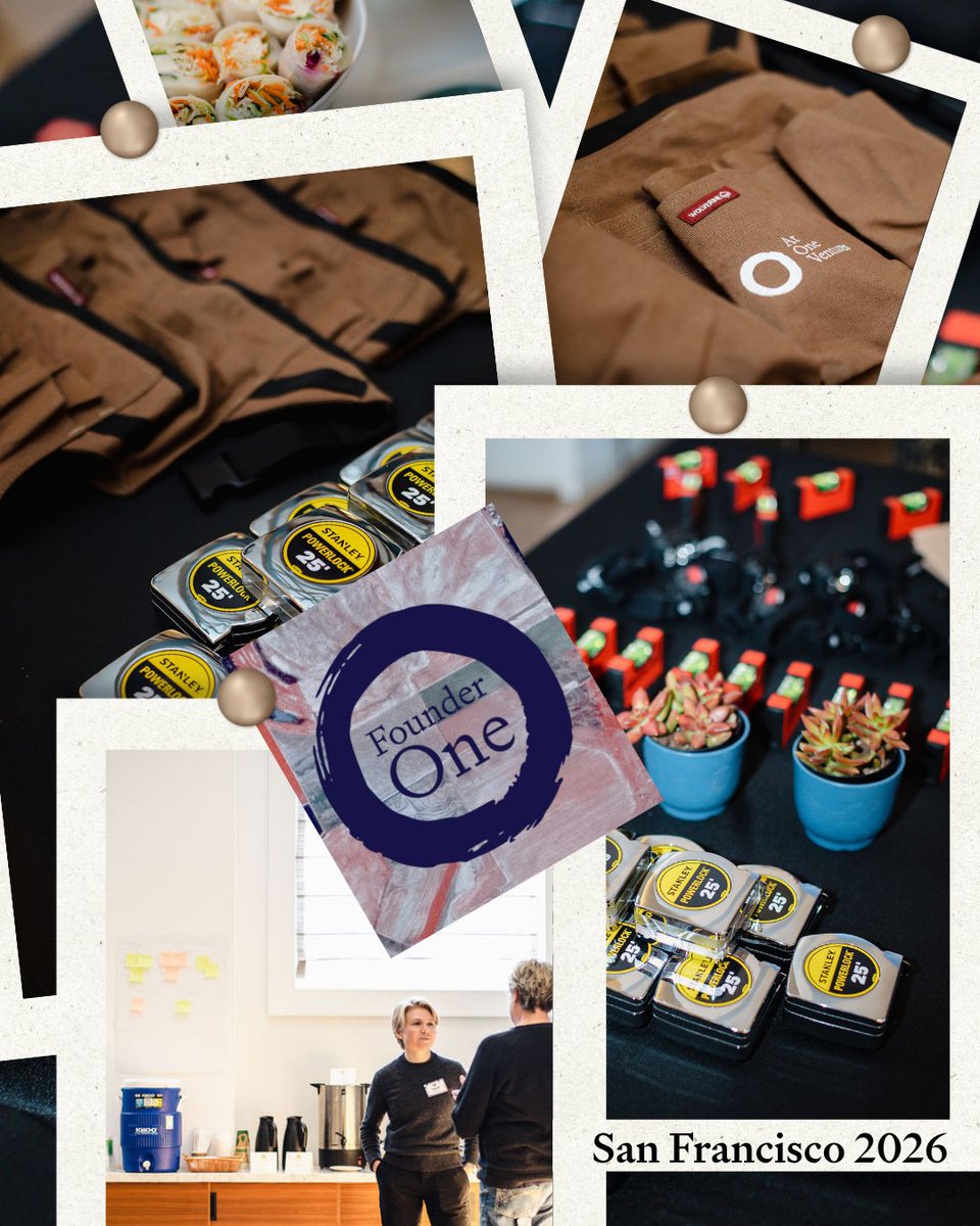 atoneventures's tweet photo. At Founder One 2026 we all got a tool belt and earned swag by completing each of the day’s modules. Instead of yet another water bottle or vest, folks came away with a headlamp, tape measure, and a level.
 
What would you build from our Founder One swag this year? https://t.co/8m6zdr4bXX