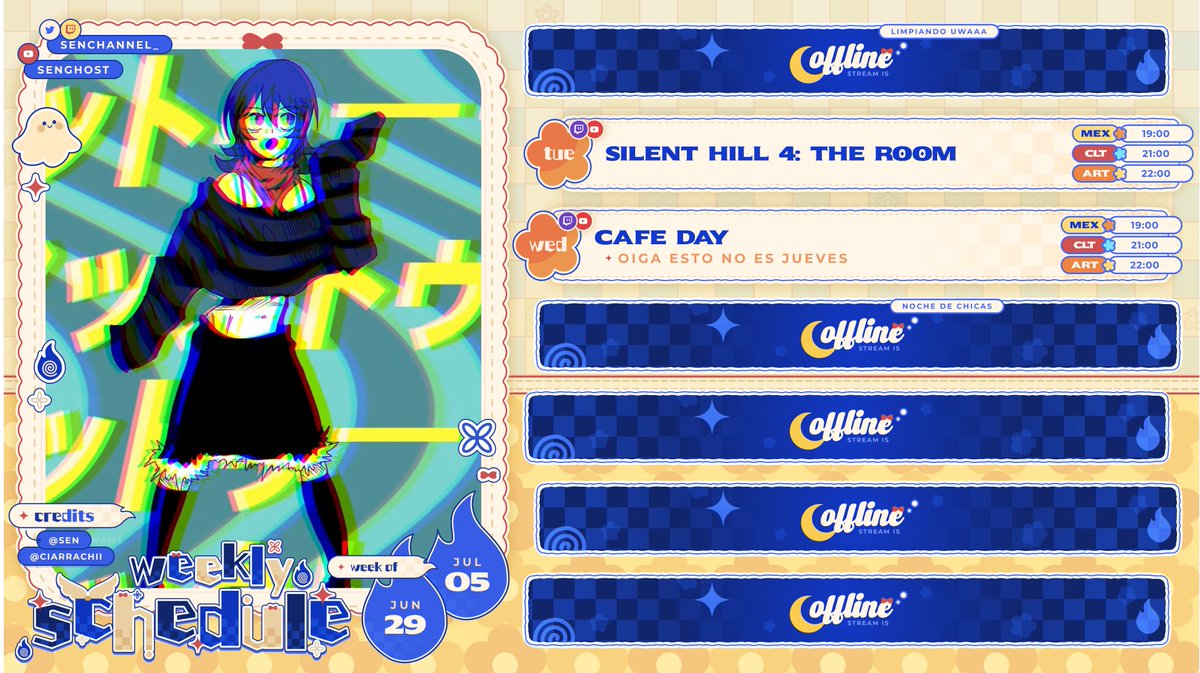 SenChannel_'s tweet photo. 📅 El menu de la senmana 29.o6 ~ o5.o7
Senmana cortita everynyan (´。_。`)
⸝⸝ ★links
﹒ 🌼 ୨୧ https://t.co/W5C2oCn7d8
☎ ﹒https://t.co/n330pQ37kN
♡ https://t.co/wjgVyCLkvd 𝅄 ☕
⸝⸝ ★tags
📹: #SenChannel
🎨: #PhantasmArt
🔞: #NSENFW https://t.co/AAVmvtH8o4
