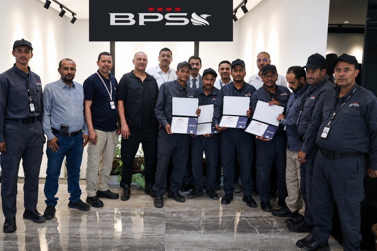 BPSYEMEN's tweet photo. Today a recognition ceremony was held at You Company site to honor security personnel for their swift response in extinguishing a recent fire incident
The event was attended by You Security Management and the Director of BPS who praised the team’s professionalism and dedication https://t.co/IdM58x2lxf