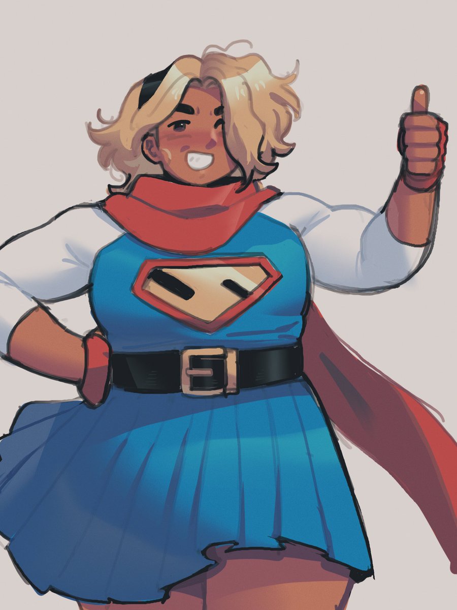 AsDrawnByGinger's tweet photo. I’m seeing Supergirl later so I wanted to draw my design for her again :] https://t.co/iB2XJvwnlQ