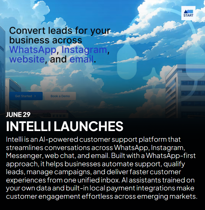 thestartpod's tweet photo. Congrats on the launch, Were Samson Bruno &amp; team Intelli! 

🚨 Live on @ProductHunt 👇

https://t.co/RsvSbHexvs https://t.co/JxlKIIT58j
